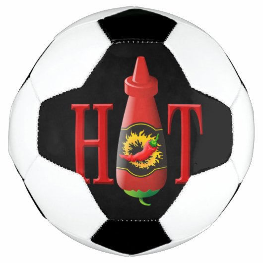 Flasche mit heißer Soße Fußball (Vorderseite)