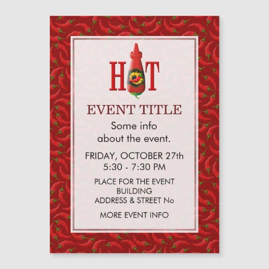 Flasche mit heißer Soße Magnetkarte (Vorderseite)