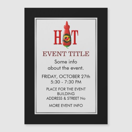 Flasche mit heißer Soße Magnetkarte (Vorderseite)