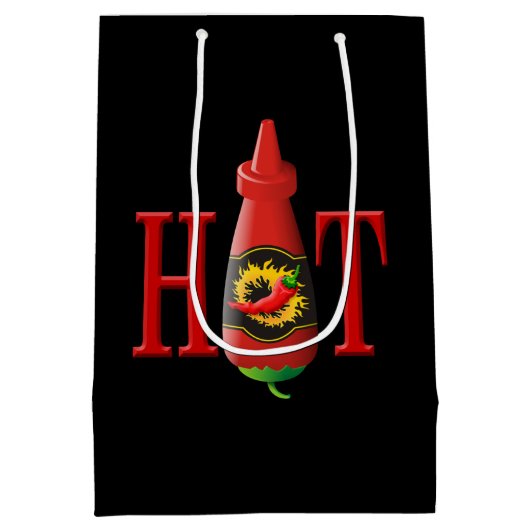 Flasche mit heißer Soße Mittlere Geschenktüte (Rückseite)