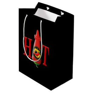 Flasche mit heißer Soße Mittlere Geschenktüte