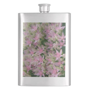 Flasche mit hübsch rosa tropischen Blume Flachmann