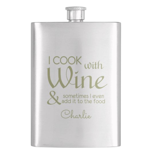 Flasche mit individuelle Name zu Weinangebot Flachmann (Vorderseite)