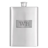 Flasche mit Initialen auf Namensplatte Flachmann (Vorderseite)