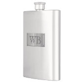 Flasche mit Initialen auf Namensplatte Flachmann (Links)