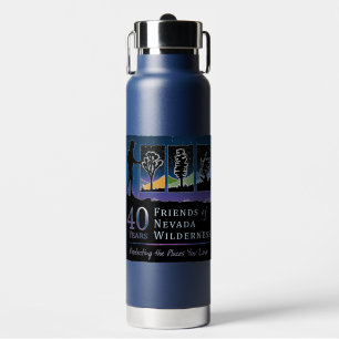 Flasche mit isoliertem Wasser (40. dunkles Sky-Log