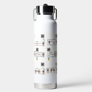 Flasche mit isoliertem Wasser mit Verkabelungsdiag