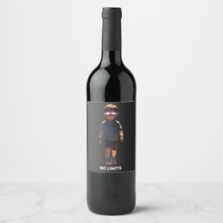 Flasche mit KEINEN GRENZEN  Weinetikett