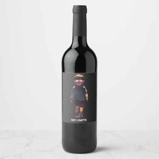 Flasche mit KEINEN GRENZEN  Weinetikett (Vorderseite)