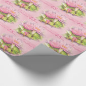 Flasche mit Lilienrosa am 45. Geburtstag Geschenkpapier (Ecke)