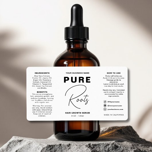 Flasche mit Minimalistischem Schwarz-Weiß-Haartrop