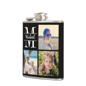 Flasche mit mit Monogramm Foto hochladen Flachmann (Links)