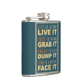Flasche mit motivierend Lebensberatungen Flachmann (Rechts)