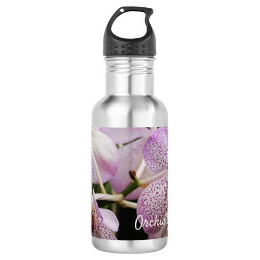 Flasche mit Orchideen Edelstahlflasche (Vorderseite)
