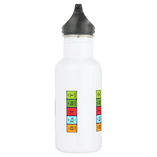 Flasche mit periodisch verwendbarem Tafelnamen Edelstahlflasche (Rechts)