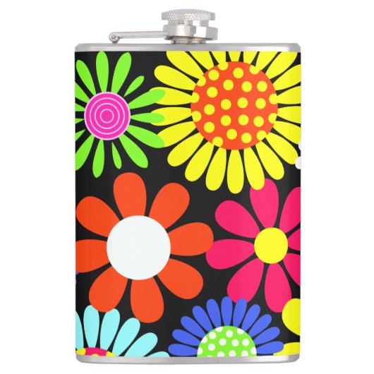 Flasche mit Power aus der hinteren Feder Blume Flachmann (Vorderseite)