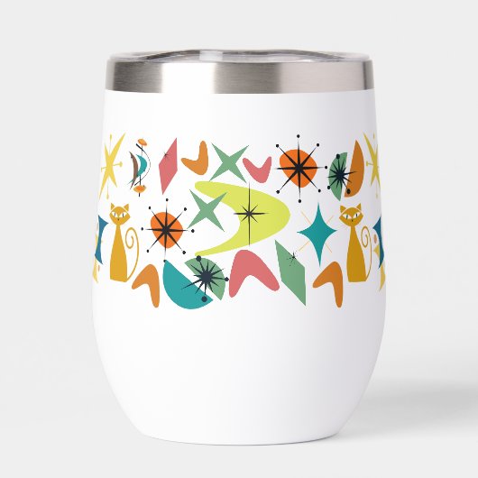 Flasche mit Retro-Muster Mitte des Jahrhunderts (Rückseite)