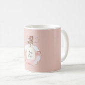 Flasche mit rosa Rosenelixier Kaffeetasse (VorderseiteRechts)