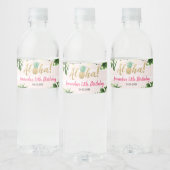 Flasche mit rosa Tropenwasser Wasserflaschenetikett (Flaschen)