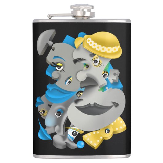 Flasche mit Rückenlehne Flachmann (Vorderseite)
