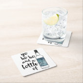 Flasche mit Rum-Untersetzer Rechteckiger Pappuntersetzer (Vor Ort)