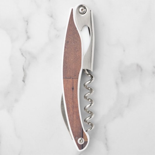 Flasche mit rustikalem Muster Kellnermesser (Rückseite)