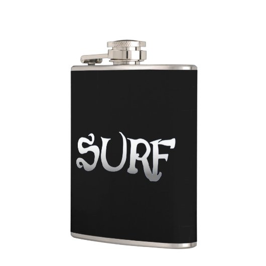 Flasche mit schwarzem Surf Flachmann (Links)