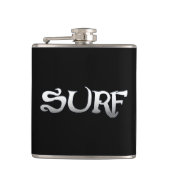 Flasche mit schwarzem Surf Flachmann (Vorderseite)