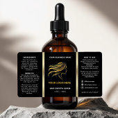 Flasche mit schwarzem und goldenem Logo