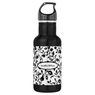 Flasche mit schwarzem und weißem Gothic Edelstahlflasche