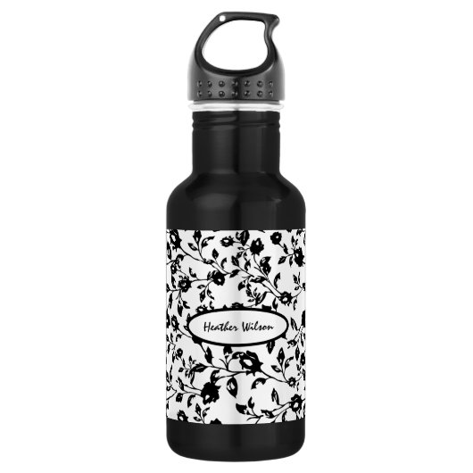 Flasche mit schwarzem und weißem Gothic Edelstahlflasche (Vorderseite)