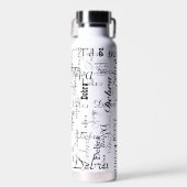 Flasche mit schwarzem und weißem Wasser mit Name (Vorne)