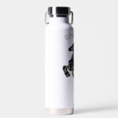 Flasche mit schwarzem Wildpferd - Ihr Text (Vorne)