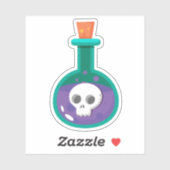 Flasche mit Skull Die Sticker Decal schneiden (Blatt)