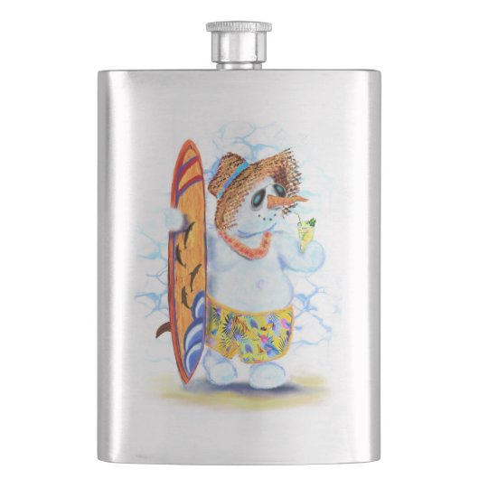 Flasche mit Snowman Drink Cocktail im Sommer Flachmann (Vorderseite)