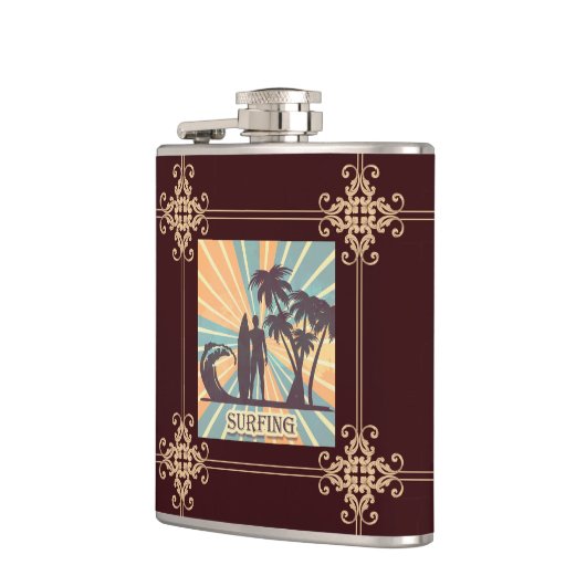 Flasche mit Surfer-Typ Flachmann (Links)
