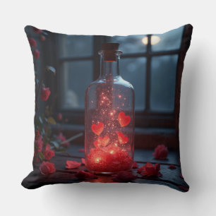 Flasche mit verzauberter Liebe Kissen
