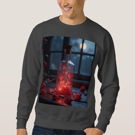 Flasche mit verzauberter Liebe Sweatshirt (Vorderseite)