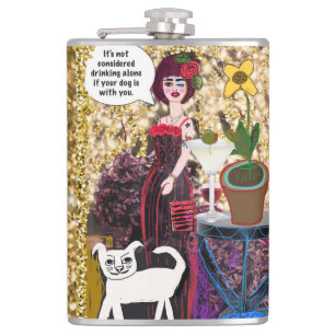 Flasche mit Vinyl ummantelt - Es gilt nicht als Tr Flachmann