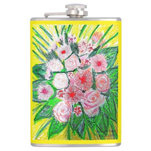 Flasche mit Vinyl-Ummantelung Flachmann (Vorderseite)