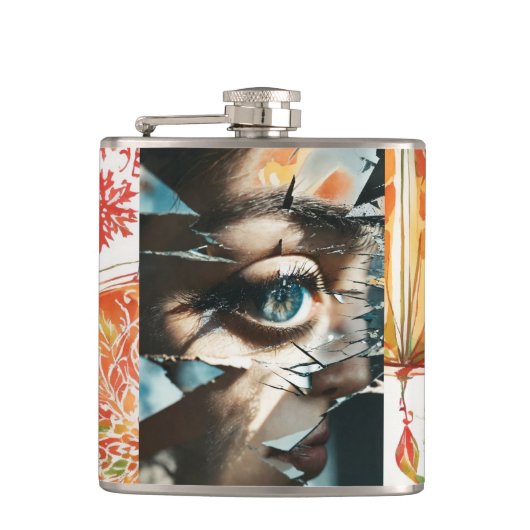 Flasche mit Vinylummantelung Flachmann (Vorderseite)