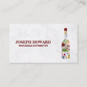 Flasche mit Weinzusammensetzung Visitenkarte (Vorderseite)