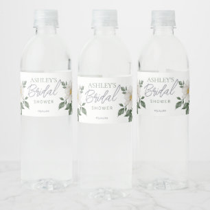 Flasche mit weißem Flor Brautwasser Wasserflaschenetikett