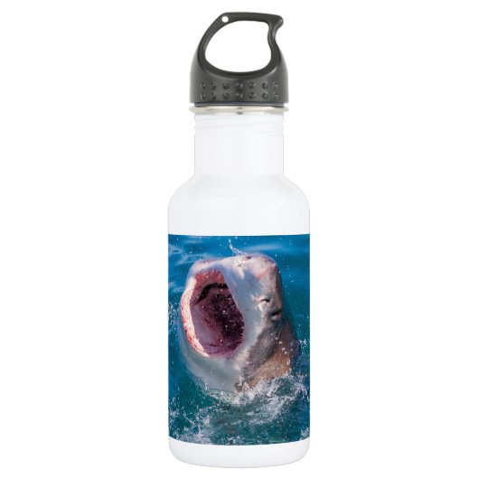 Flasche mit weißem Hai Edelstahlflasche (Vorderseite)