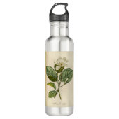 Flasche mit weißem Magnolium Edelstahlflasche (Vorderseite)