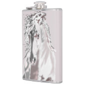 Flasche mit weißem Pferd - Malerei Flachmann (Links)