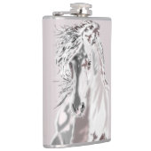 Flasche mit weißem Pferd - Malerei Flachmann (Rechts)