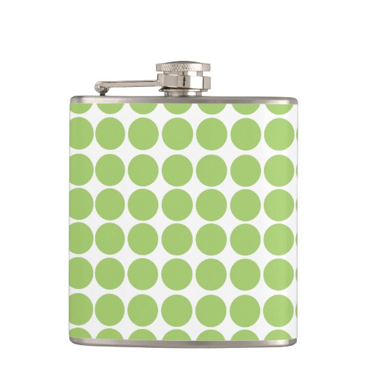 Flasche mit weißem Polka-Dot-Muster Flachmann (Vorderseite)