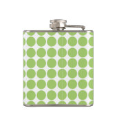Flasche mit weißem Polka-Dot-Muster Flachmann (Rückseite)