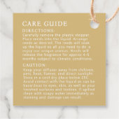 Flasche mit weißem Vanilla-Diffusor Geschenkanhänger (Rückseite)